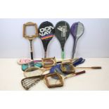 Collection of tennis rackets to include vintage & contemporary examples (featuring Dunlop, Slazenger
