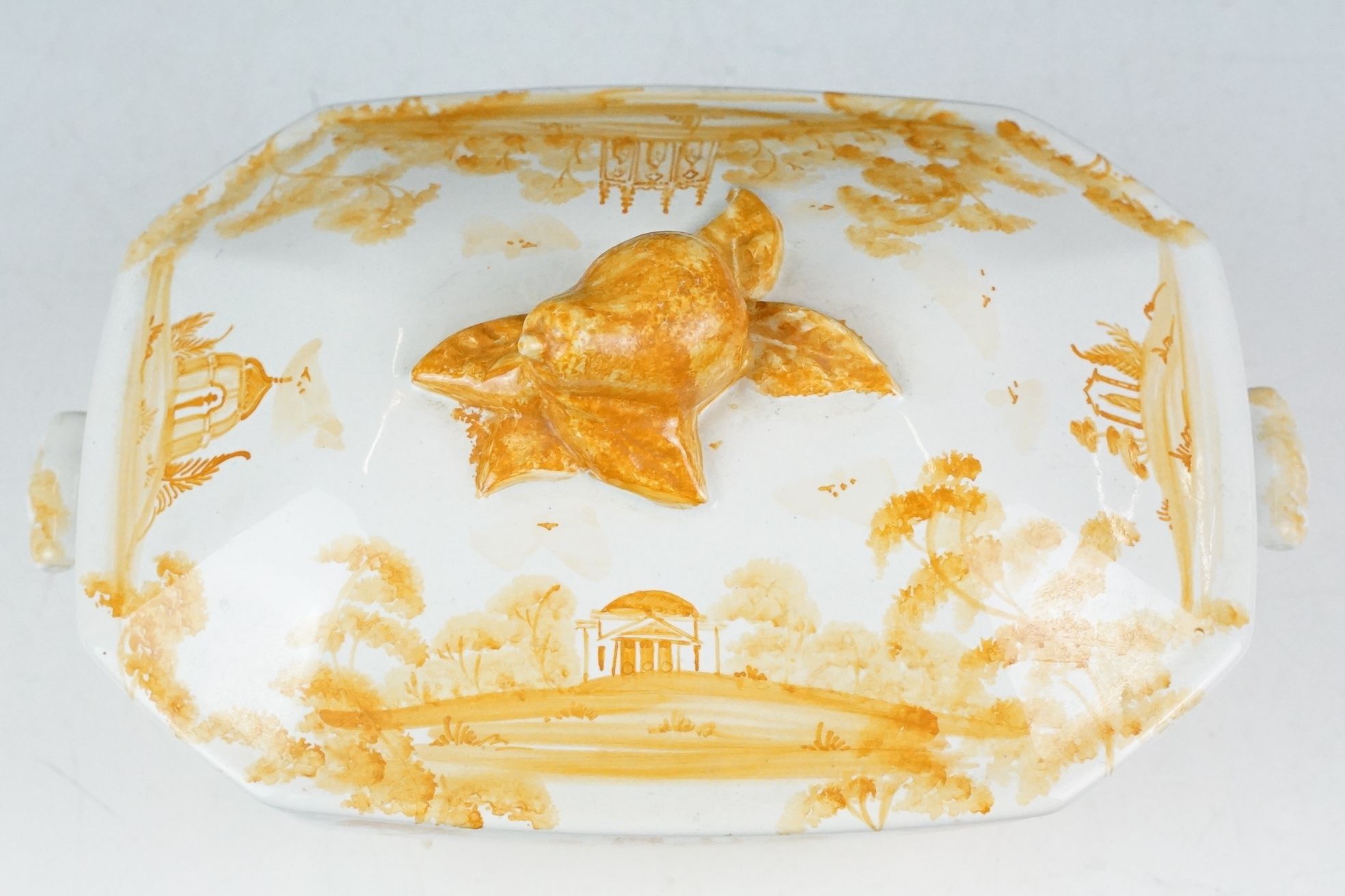 Isis Pottery, Oxford tureen and cover, hand painted in the saffron palette, 25cm long and an Isis - Image 3 of 12