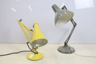 Two retro anglepoise work lamps to include Thousand And One Lamps Ltd (in grey) and a Herbert