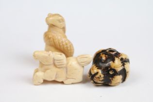 A collection of three oriental Netsuke in the form of animals