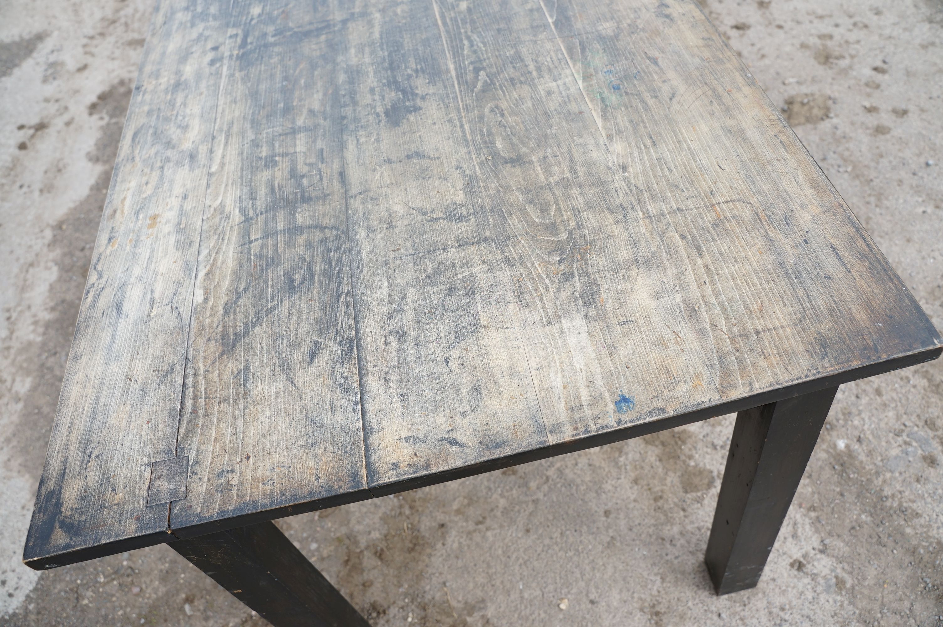 Very large dining table, with maple top and beech legs, approx 400cm long x 90cm wide - Image 3 of 8