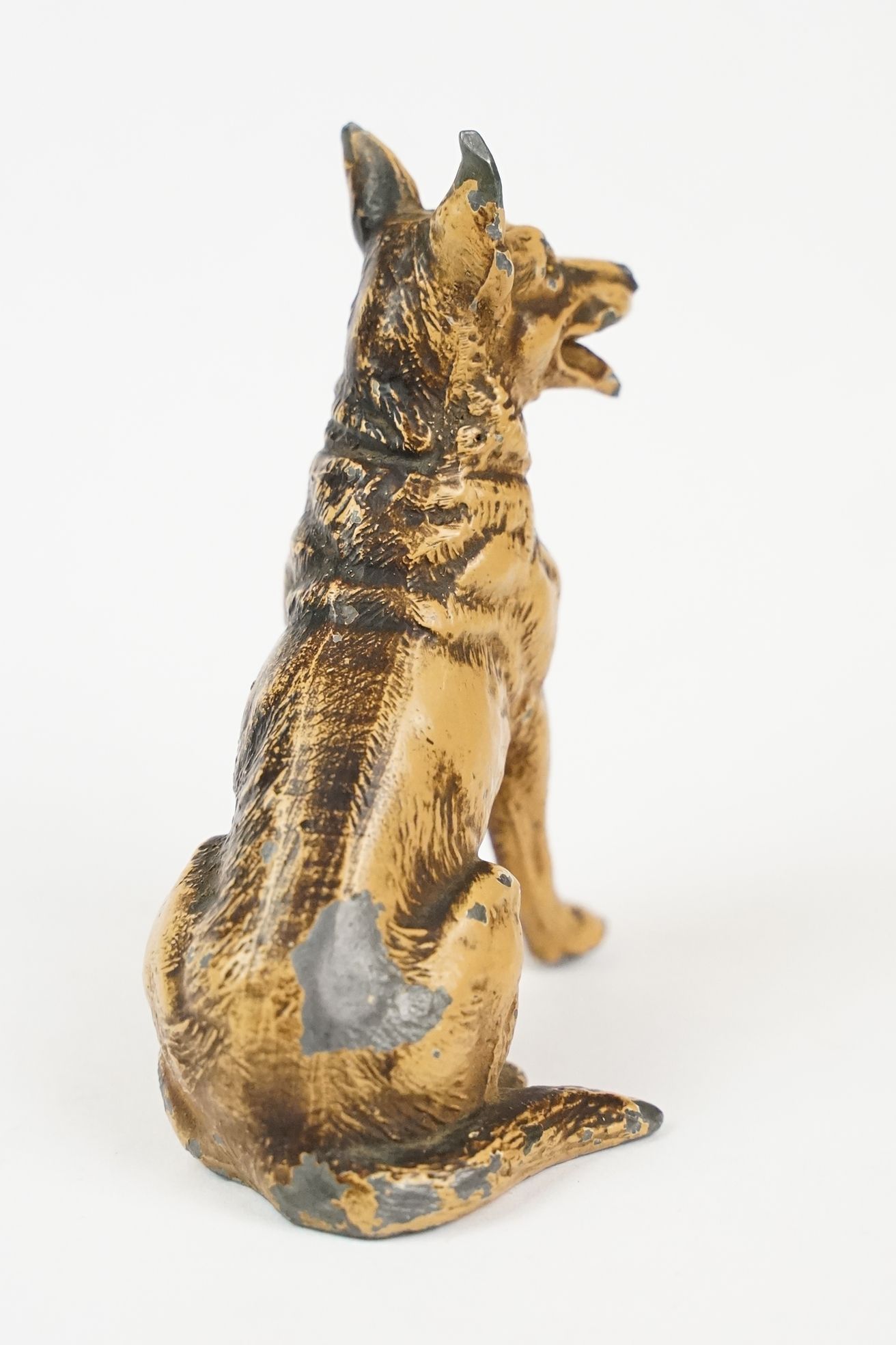 Austrian style Cold Painted Model of a Seated Alsatian / German Shepherd Dog, 3" tall - Image 4 of 6