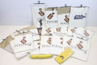 Collection of Star Wars t-shirts, sizes small, medium & large, mostly with tags