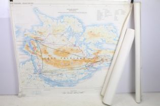 Three Falkland Island War military maps - 'Operation Corporate Manoeuvre Map' 21st May - 14th June