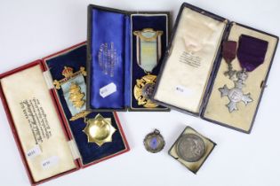A selection of R.A.O.B. medals / jewels to include silver example together with a full size M.B.E.