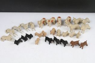 Vintage C 1940/50's Barret & Sons lead and felt covered dogs of various breeds (29 in total)