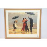 Jack Vettriano ' The Singing Butler ' print, framed and glazed, image measures 46cm x 60cm