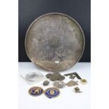 Group of masonic related collectables to include a silver hallmarked medallion, Wiltshire badges,