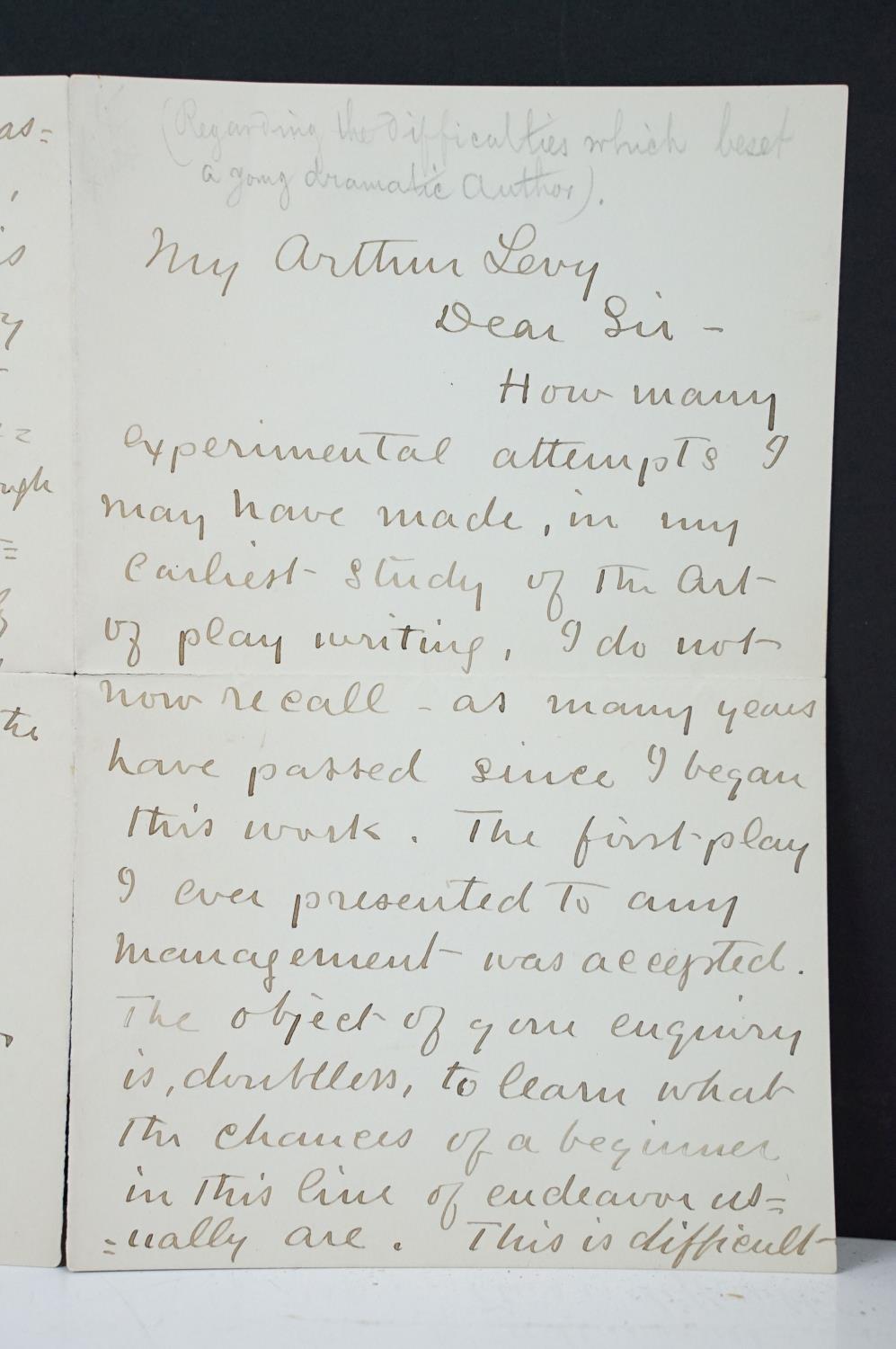 James Morrison Steele MacKaye (1842-1894) - A handwritten letter, dated November 17th 1887, relating - Image 3 of 4