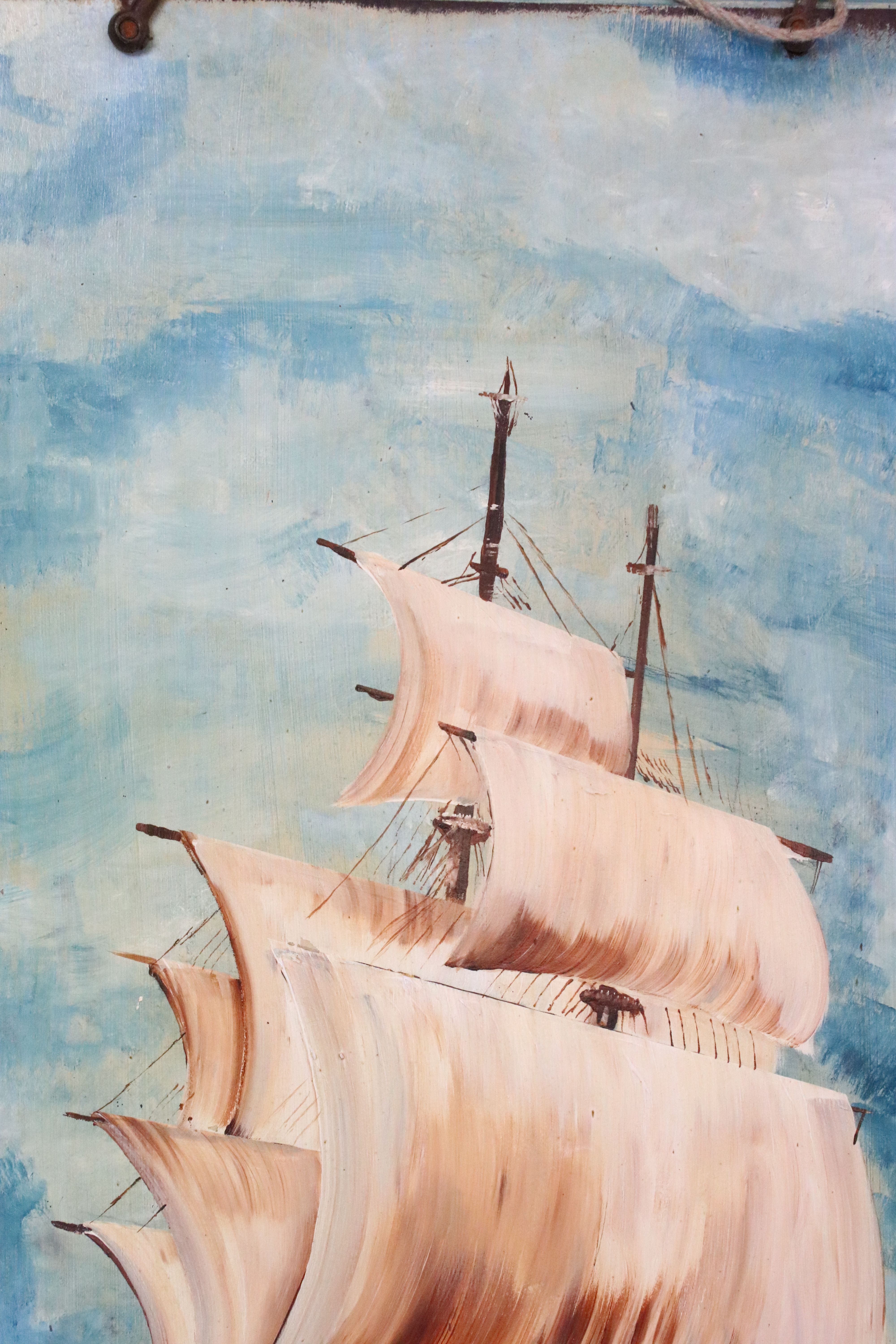 Galleon, oil on panel, 125 x 46.6cm - Image 3 of 4