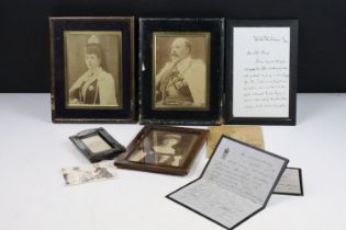 A small collection of Royal memorabilia to include signed photo's signed photos and signed letters