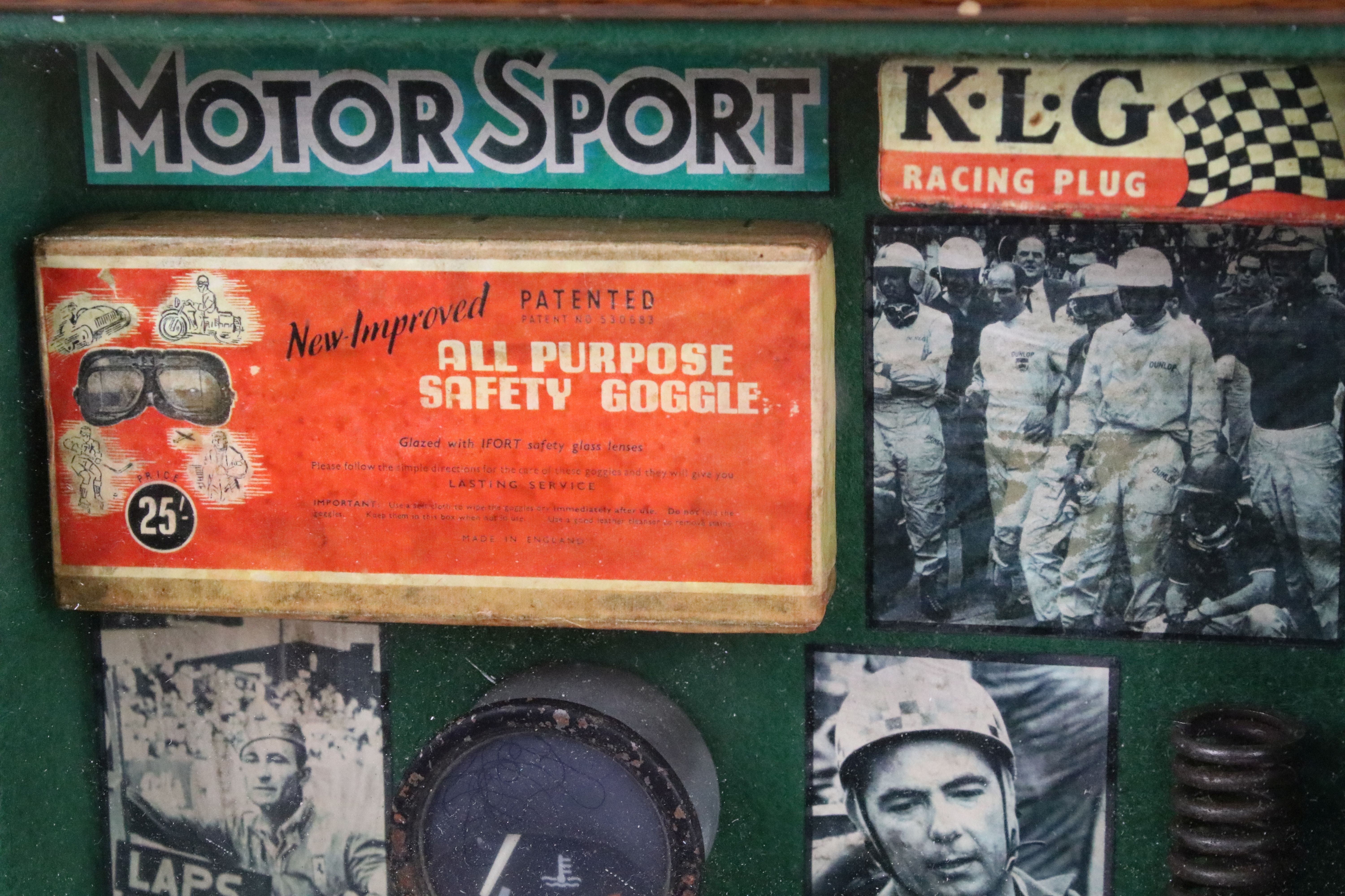 A small group of Motor Racing collectables within a fitted display case. - Image 3 of 6