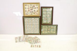 A collection of cigarette cards to include loose and framed examples to include Players, Gallaher