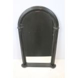 The Gallery, Debenhams, black painted arch shaped mirror, 85 x 52cm