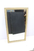 Gilt framed rectangular mirror, label verso for Ernest Muddiman, Buckingham Palace Road, London,