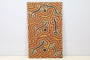 Ingrid Napangardi Williams (Australian), an Indigenous Aboriginal painting design on canvas, 71 x