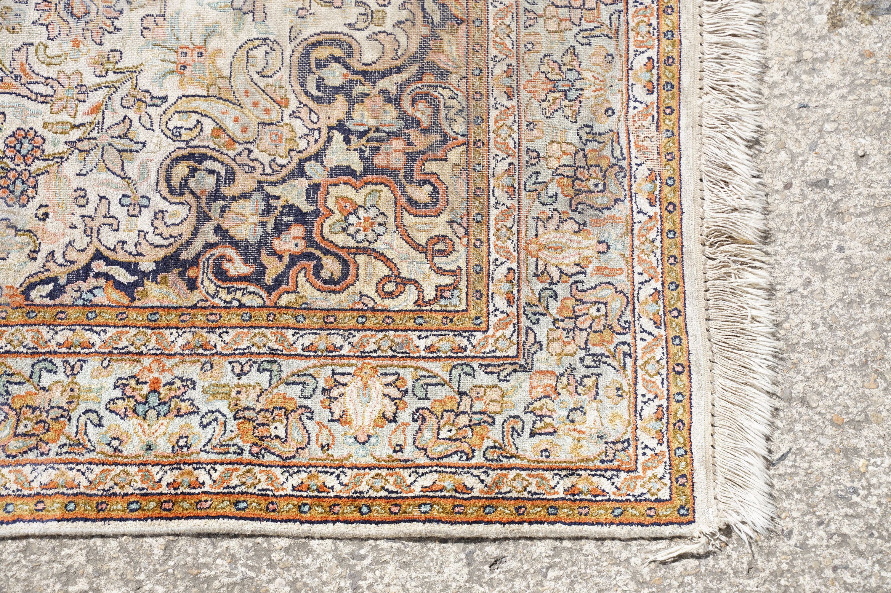 Middle Eastern cream ground carpet, with central stylised motif within geometric borders, 160 x 92cm - Image 6 of 14
