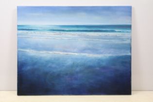 Beach scene, oil on canvas, 69.5 x 89.5cm