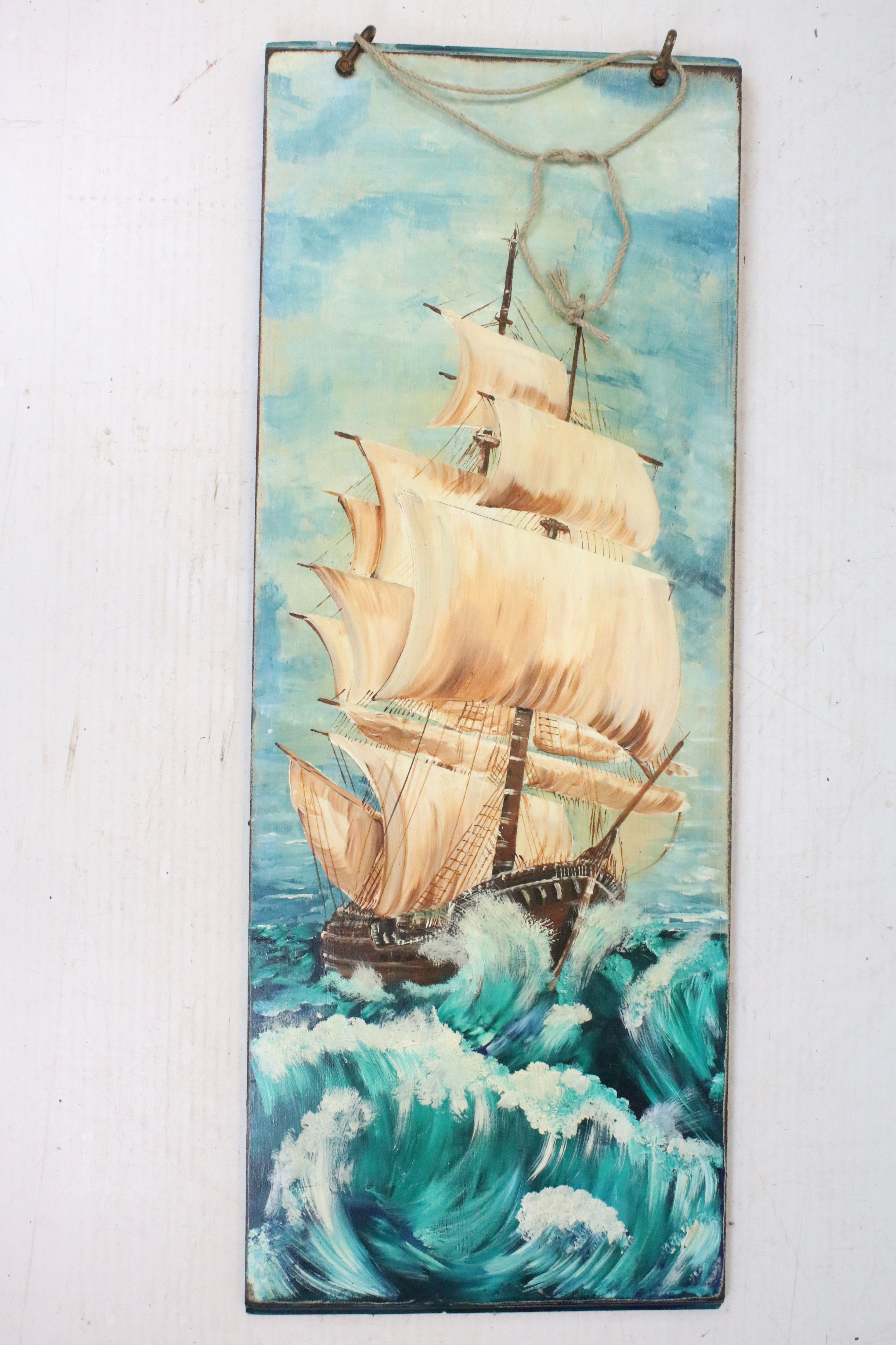 Galleon, oil on panel, 125 x 46.6cm