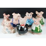 Collection of seven Wade NatWest ceramic piggy banks