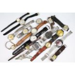 Collection of assorted watches to include Cossak, Rotary, Ingersoll jump hour, 1940's military dial,