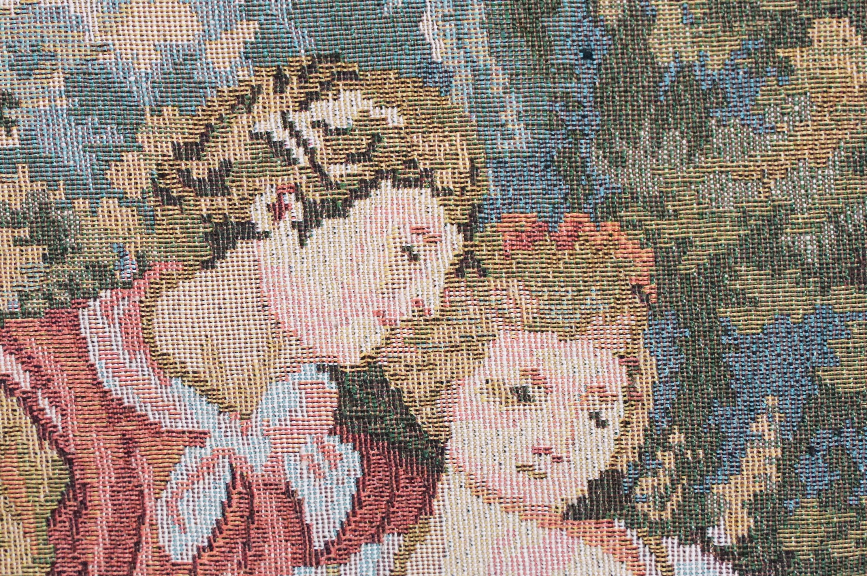 Old French tapestry, classical scene with foliate border, approx 110cm x 84cm - Image 4 of 10