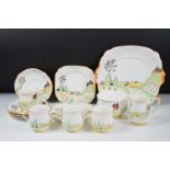 Early-to-mid 20th century Bell China S&C part tea set with hand painted polychrome decoration