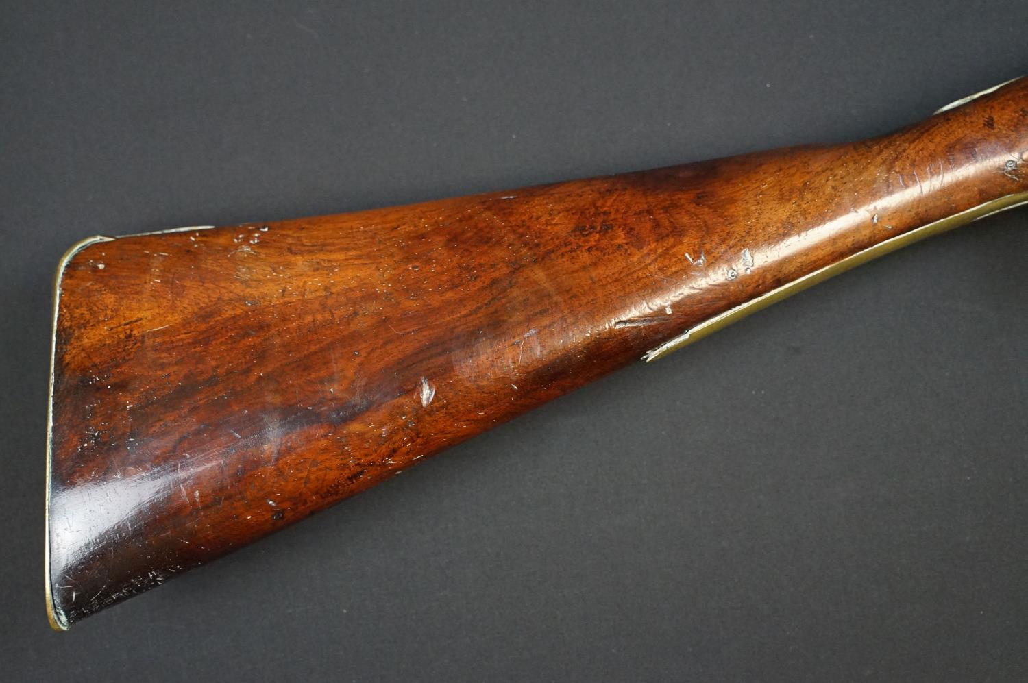 A FLINTLOCK COACHING BLUNDERBUSS by Mewis & Co, with 14 1/2" brass bell - Image 18 of 19