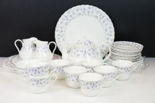 Wedgwood 'Windrush' pattern tea set to include teapot, cups & saucers, tea plates, sugar bowl,