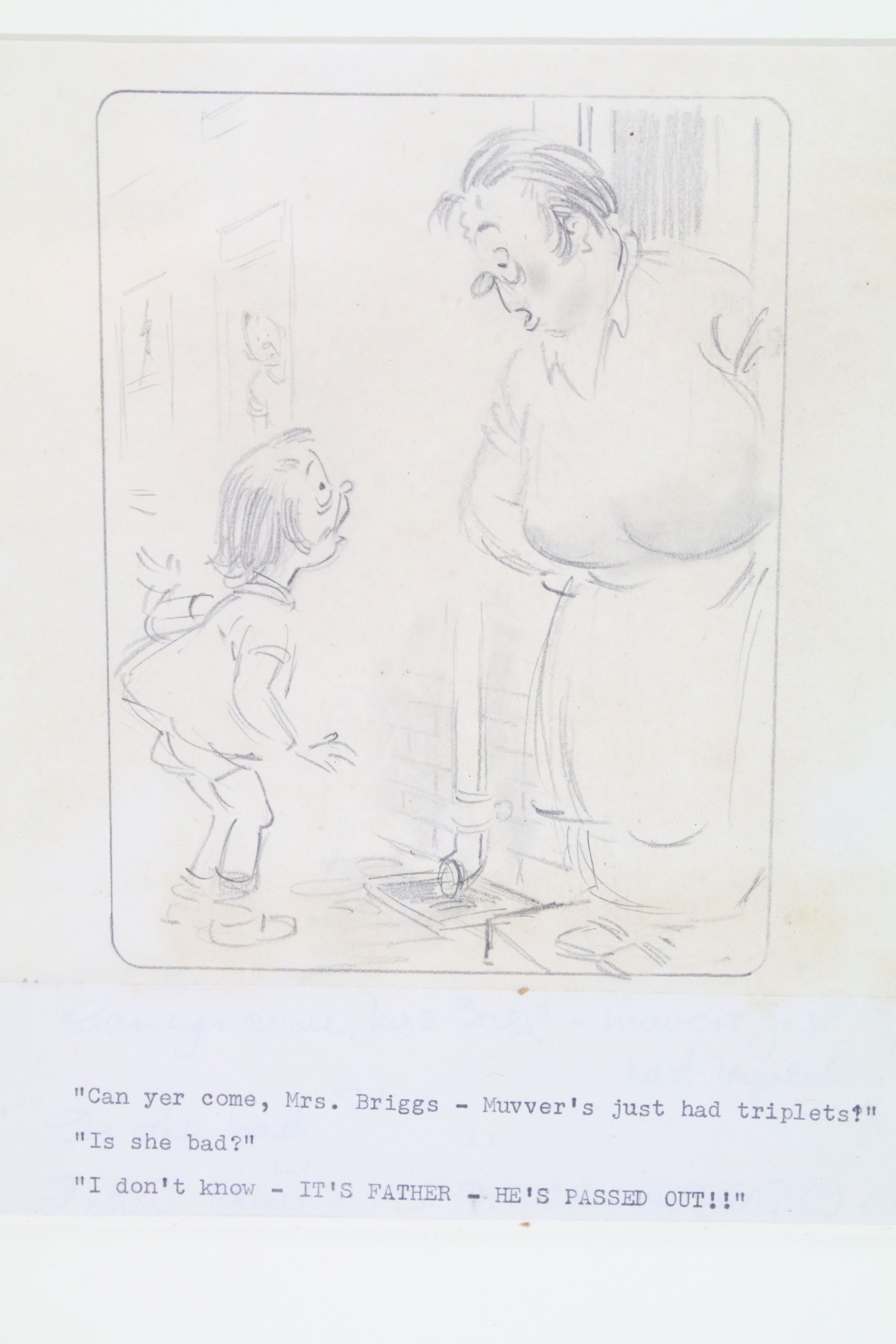 Donald McGill (1875 - 1962), Bamford postcard artist, original pencil cartoon study, "Can yer - Image 2 of 4