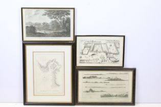 18th century, a group of original topographical engravings to include: West Coast of America, New