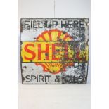 Shell Fill Up Here Spirit & Oils enamel sign, 121 x 122cm