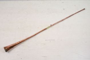 19th Century London to Bath copper coaching horn, engraved to the horn, 113cm long