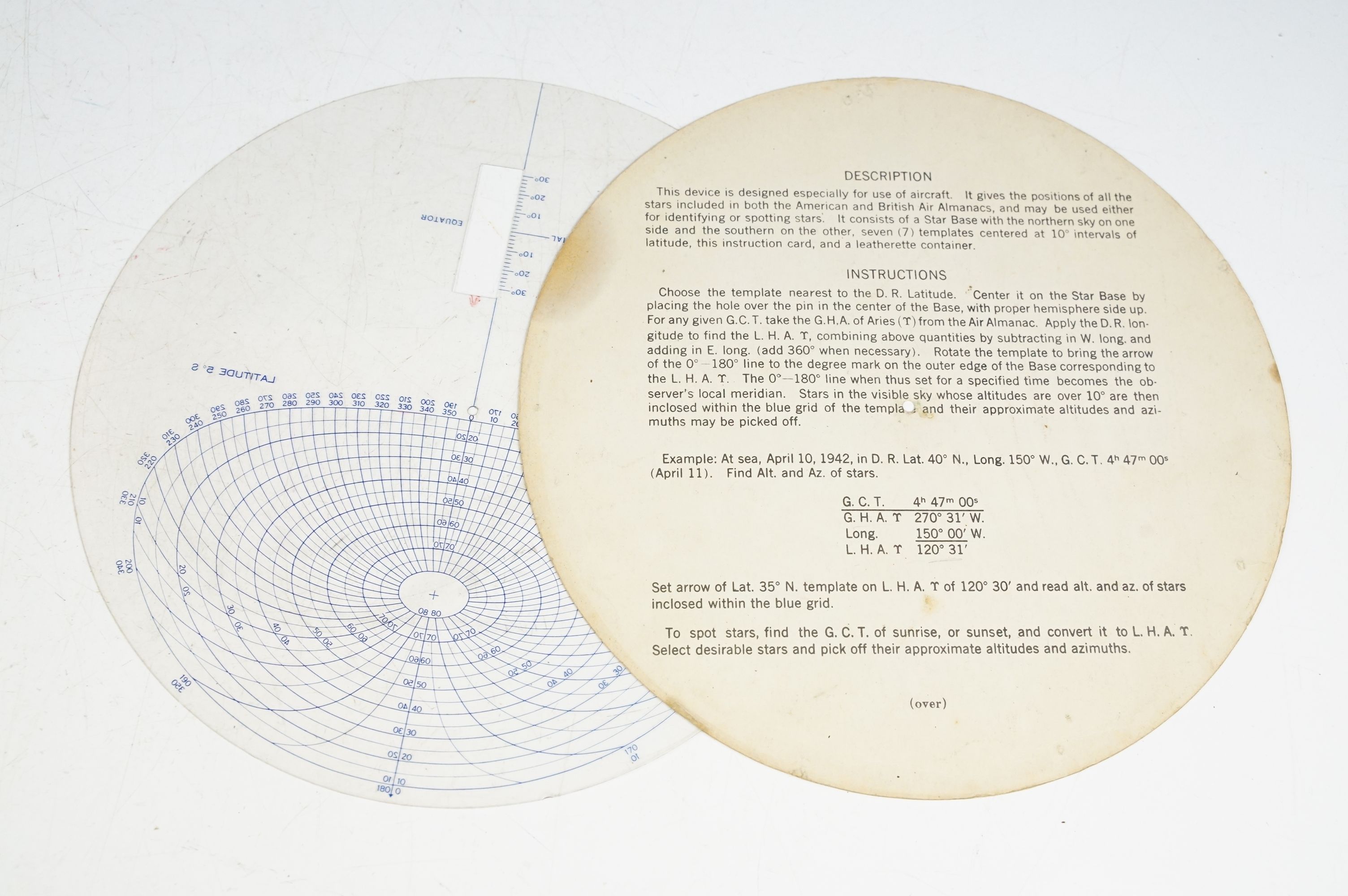 Rude Star Identifier with hydrographic office modifications, A-N Type 1, Hyrdographic Office No. - Image 3 of 7