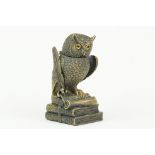Brass owl vesta case