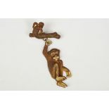 A 1920's / 1930's Charles Horner swinging Monkey brooch.
