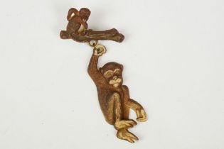 A 1920's / 1930's Charles Horner swinging Monkey brooch.
