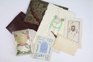 A small group of collectables to include early 20th century valentines cards together with two