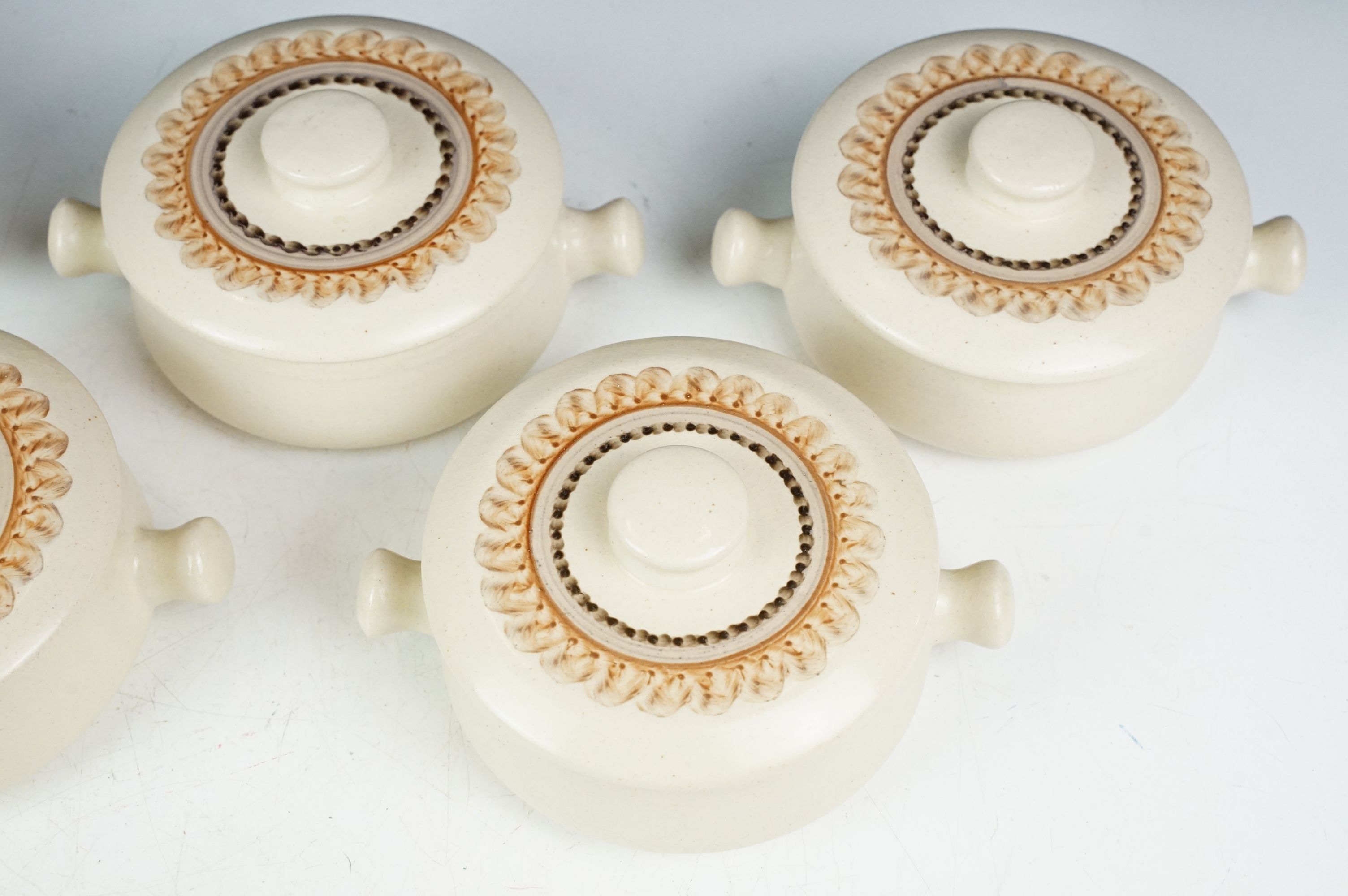 Set of six Joba Stamford pottery twin-handled soup bowls & covers, circa 1970's - Image 7 of 8