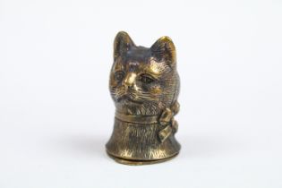 Brass cased cat vesta