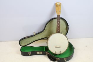 20th century Dick Barrie banjolele, cased