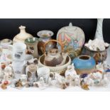 Mixed ceramics to include studio pottery, Poole Pottery, commemorative china, crested ware, etc,