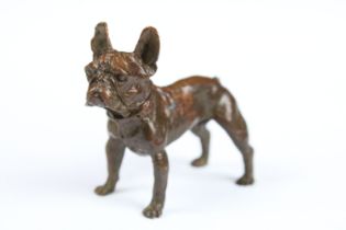 An ornamental bronze figure of a French Bulldog.