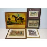 Collection of 5 hunting related prints to include one Pears print