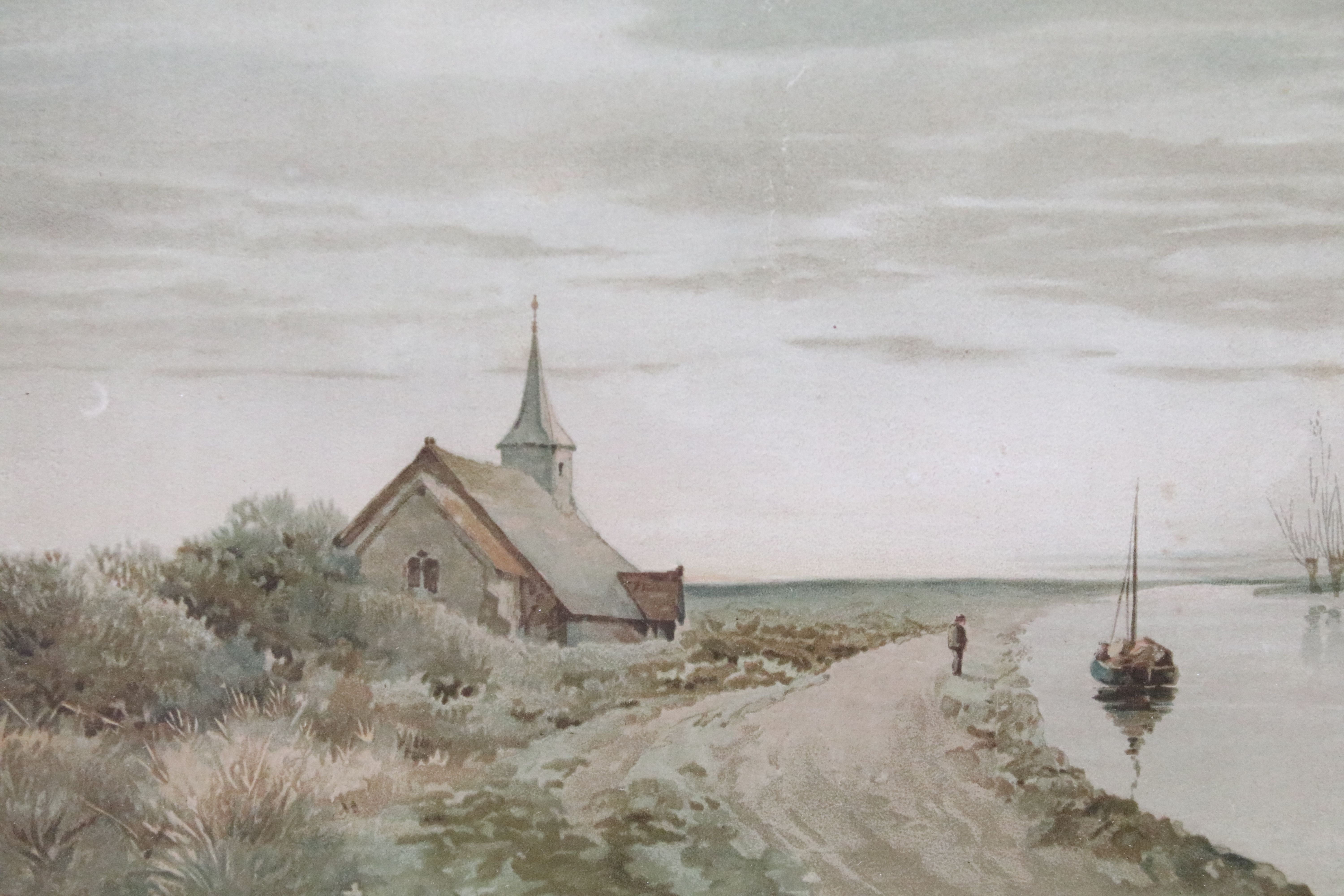 Attributed to Hercules Brabazon Brabazon (1821-1906), church view, watercolour, name on mount, 13 - Image 5 of 7