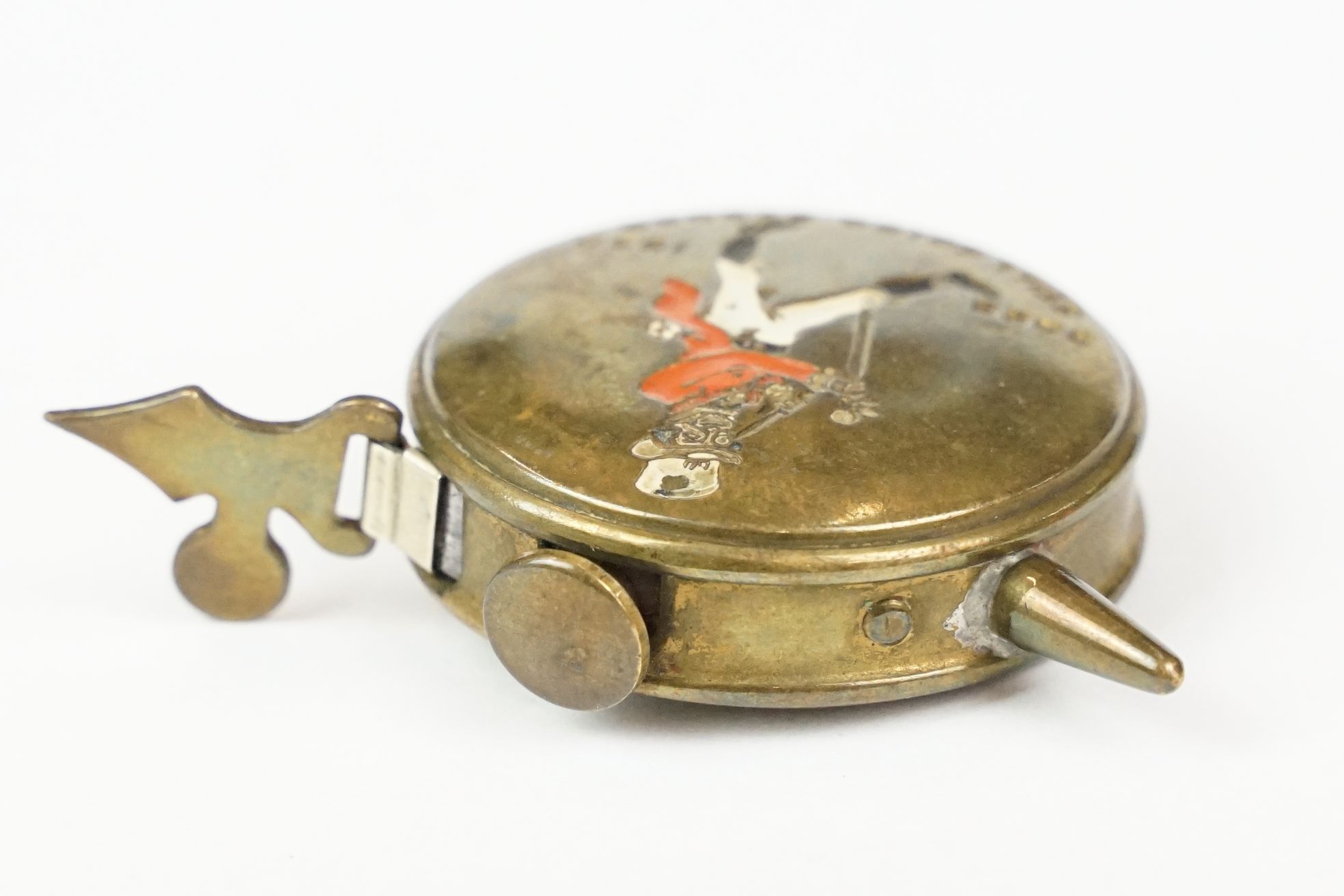 Early 20th century ' Johnnie Walker ' Whiskey Enamelled Bowls Tape Measure marked ' born 1820, still - Image 4 of 6