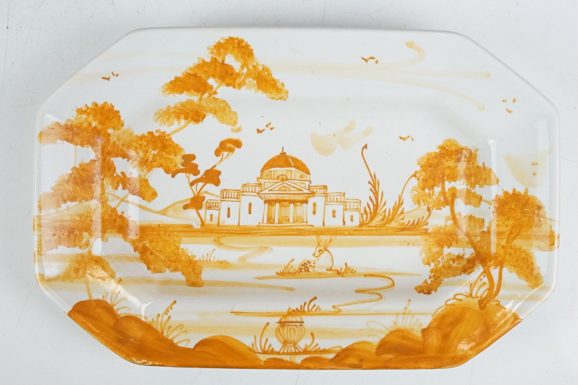 Isis Pottery, Oxford tureen and cover, hand painted in the saffron palette, 25cm long and an Isis - Image 10 of 12