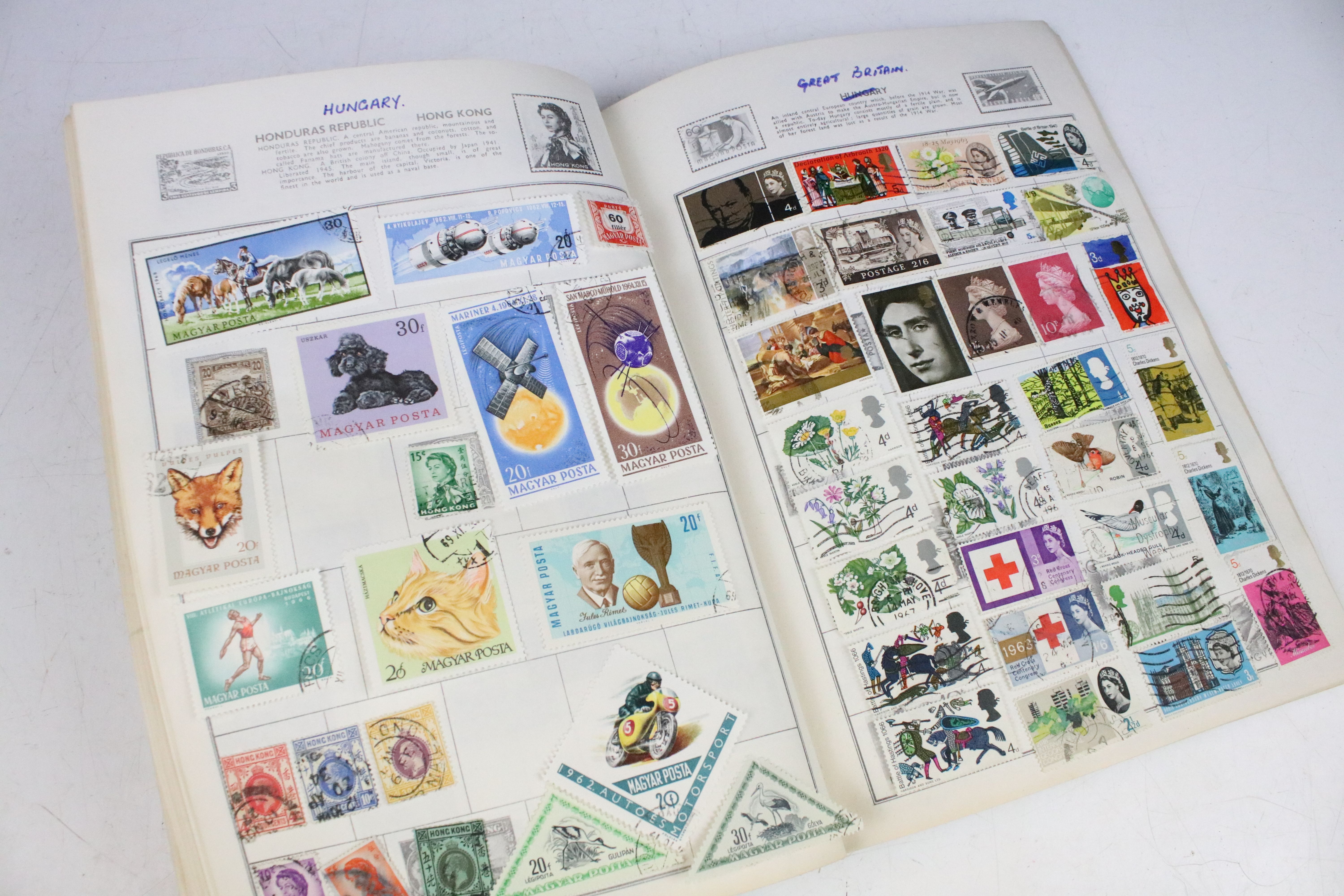 A collection of British and world stamps within an album to include Queen Victoria Blue & Red - Image 23 of 31