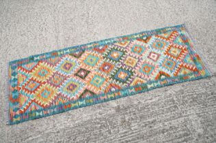 Chobi Kilim runner rug, approx 198cm x 68cm