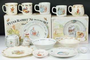 Collection of Beatrix Potter & Royal Doulton Bunnykins ceramics to include Wedgwood Peter Rabbit